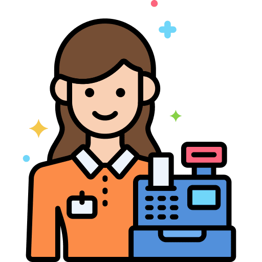 Cashier shop cash register store icon