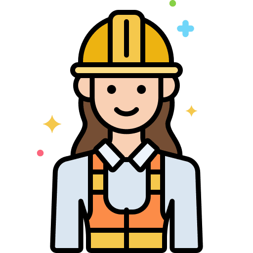 Engineer labour professions and jobs worker icon