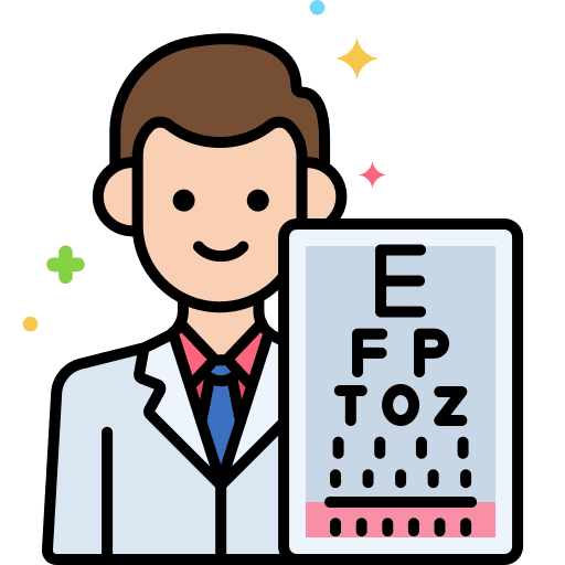 Optometrist ophtalmologist medical eye test icon