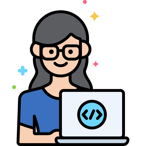 Programmer female programmer computer graphic icon