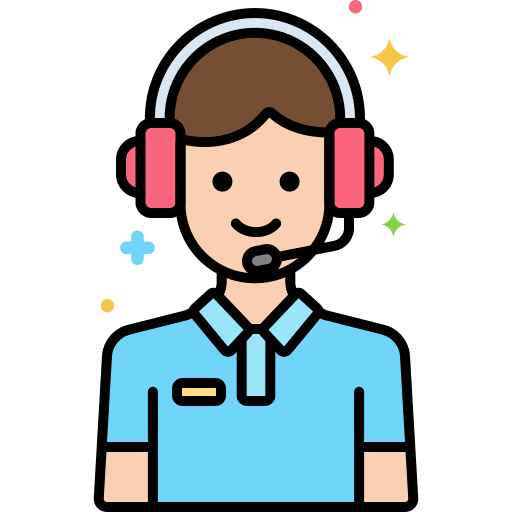 Customer support people contact person call center agent icon