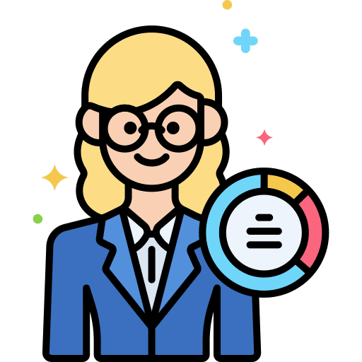 Data scientist woman professions and jobs education icon