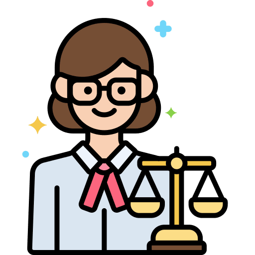 Lawyer professions and jobs attorney judge icon
