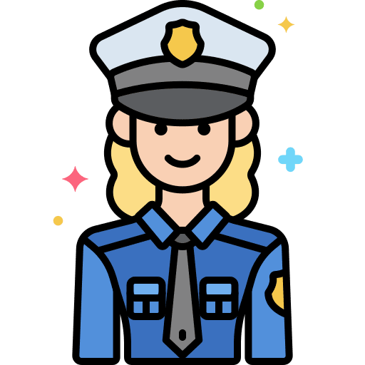 Policewoman police woman professions and jobs icon