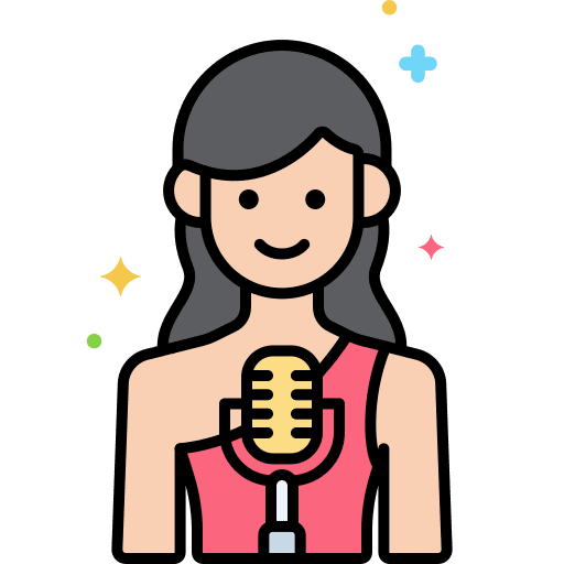 Singer profession woman user icon
