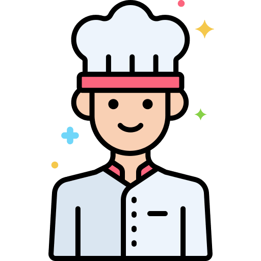 Chef professions and jobs kitchen male chef icon