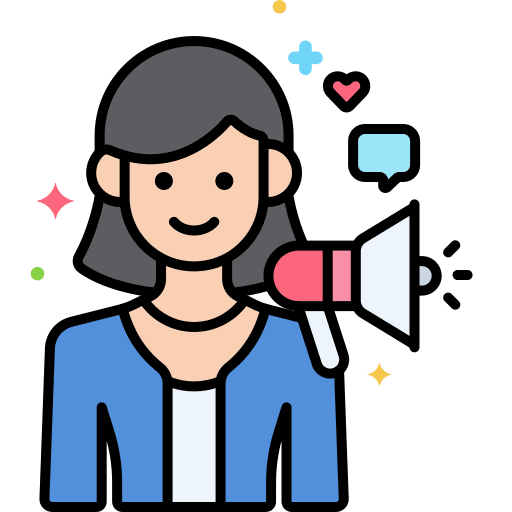 Influencer content writer professions and jobs icon