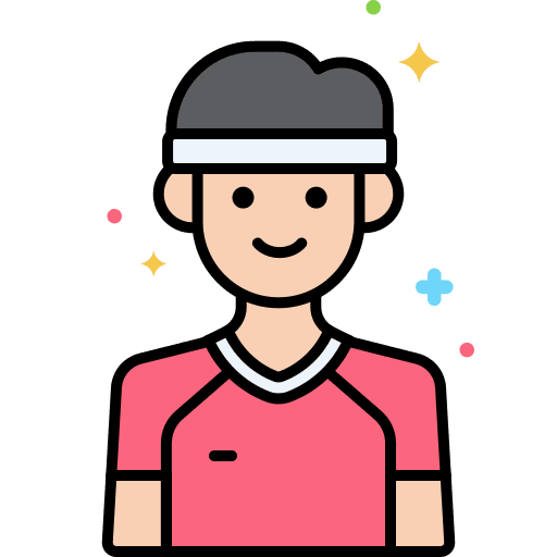 Sportsman boy profile user icon