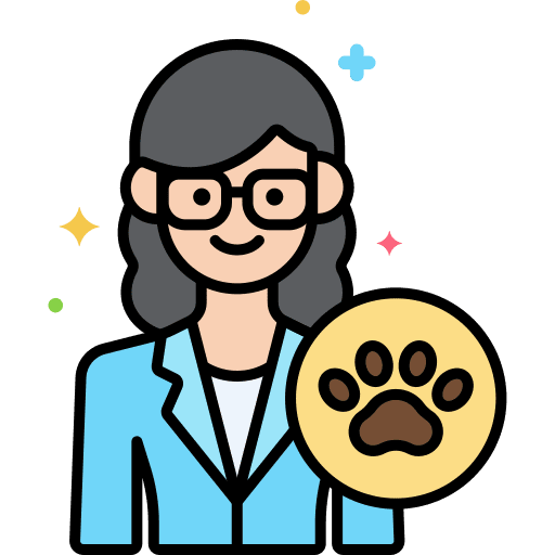 Veterinarian woman animal professions and jobs icon