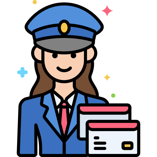 Postwoman professions and jobs user work icon