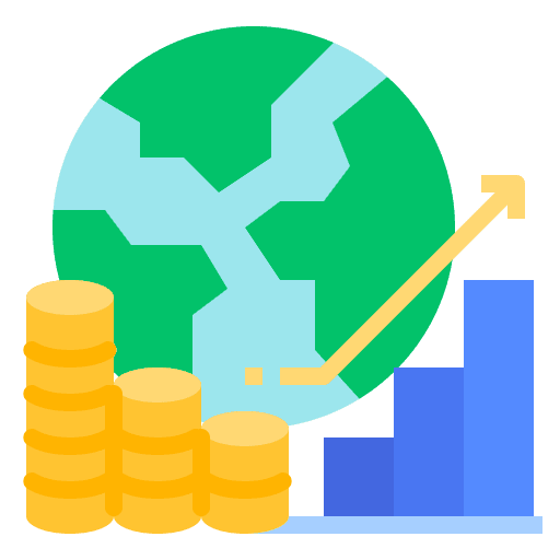 Economic business money chart icon