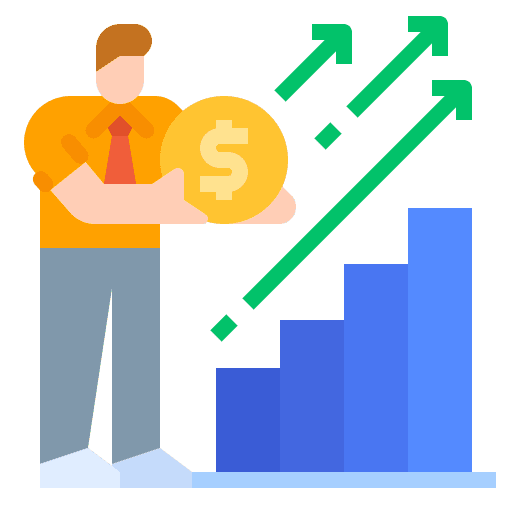 Economic chart businessman economic icon