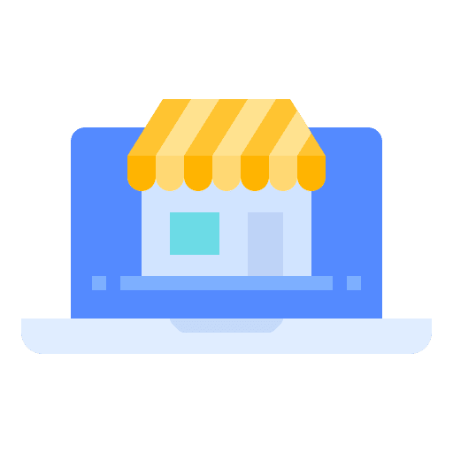 Online store business commerce and shopping shopping online icon