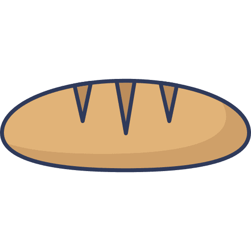 Bread breakfast bakery food icon