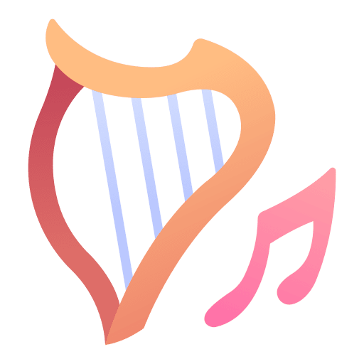 Bard fantasy instrument music and multimedia icon