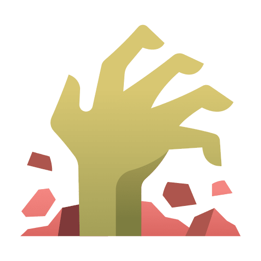 Zombie grave zombie hand icon