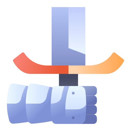 Sword skill gaming hand icon