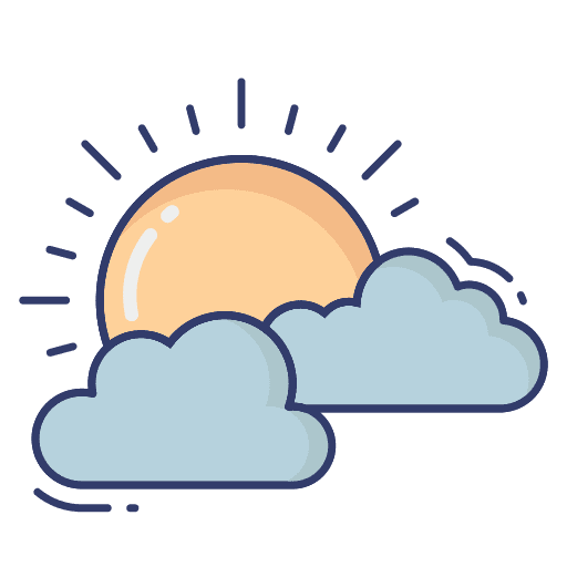 Clouds and sun weather sun clouds and sun icon