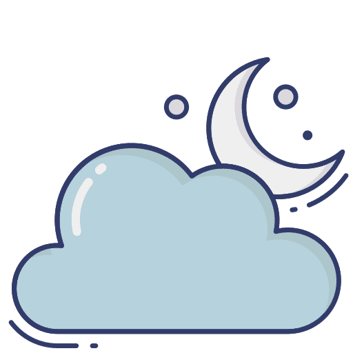 Cloudy night half moon cloudy weather icon
