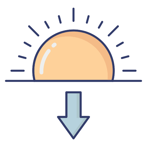 Sunset afternoon sunset down arrow icon