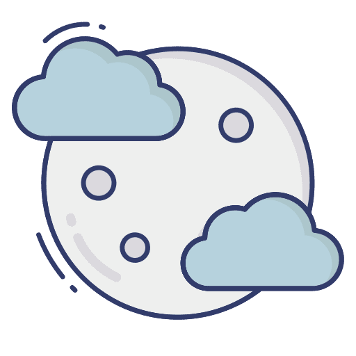 Full moon night cloud moon icon