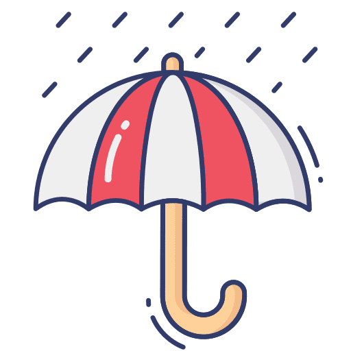 Umbrella rain weather protection icon