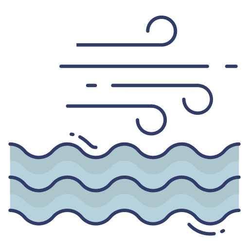 Wind blowing windy weather icon