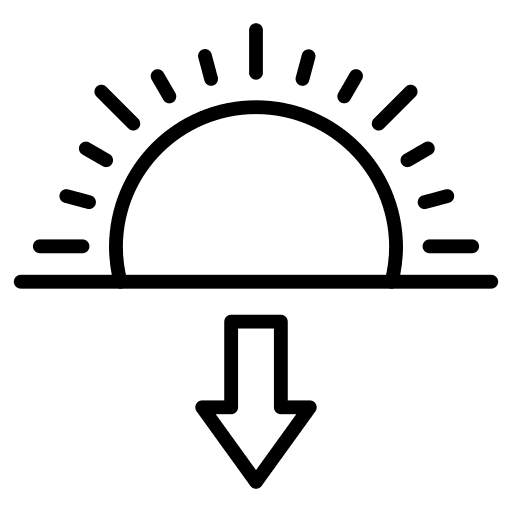 Sunset weather down arrow afternoon icon