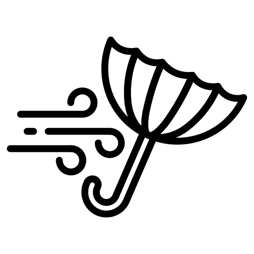 Umbrella windy wind umbrella icon