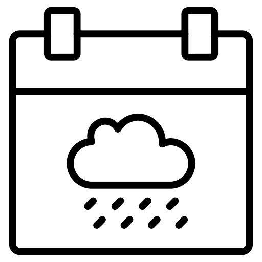 Calendar rain bad weather season icon