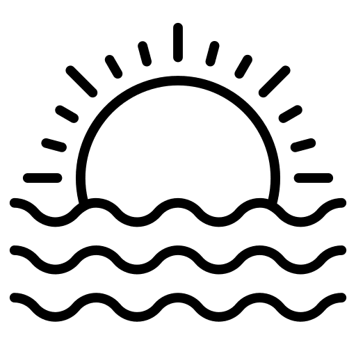 Sunset nature sun half sun icon