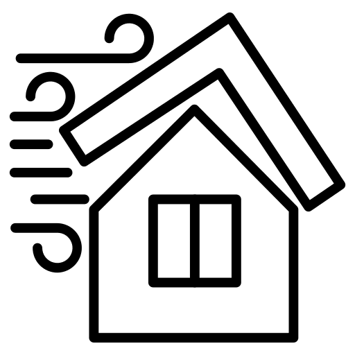 Wind house natural disaster weather icon