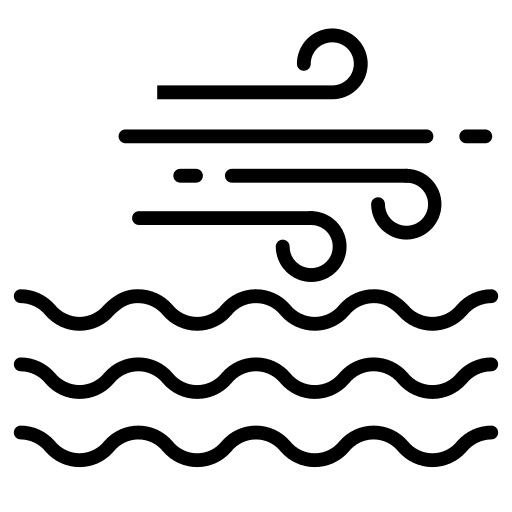 Wind weather sea blowing icon