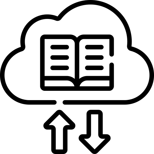 Cloud storage digital book course cloud storage icon