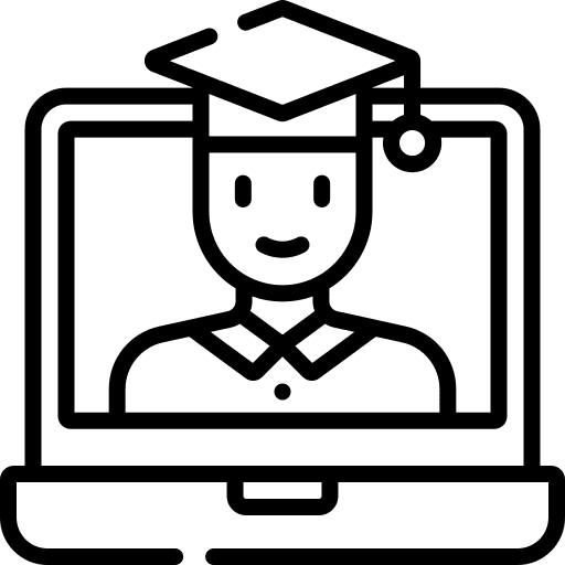 Graduate education course laptop icon