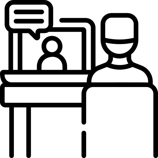 Video call meeting education elearning icon