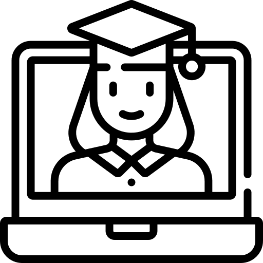 Graduate course elearning online learning icon