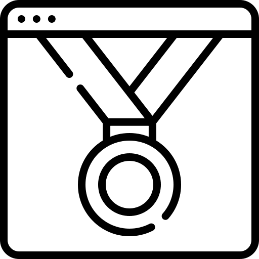 Medal laptop sports and competition online education icon