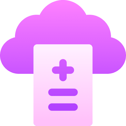 Cloud storage interface cloud files and folders icon