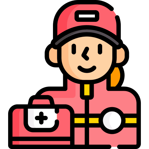 Paramedic staff woman ambulance icon