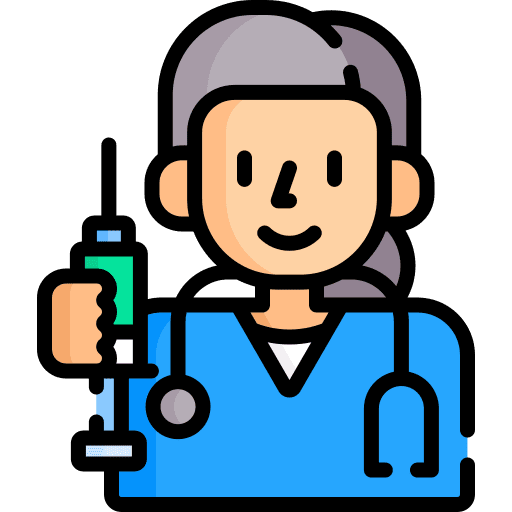 Doctor professions and jobs syringe female icon