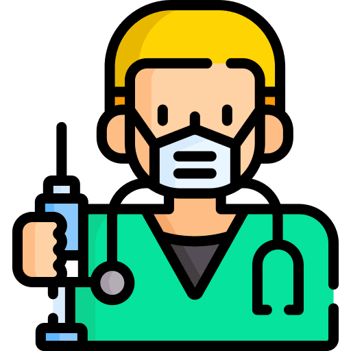 Doctor male syringe nurse icon