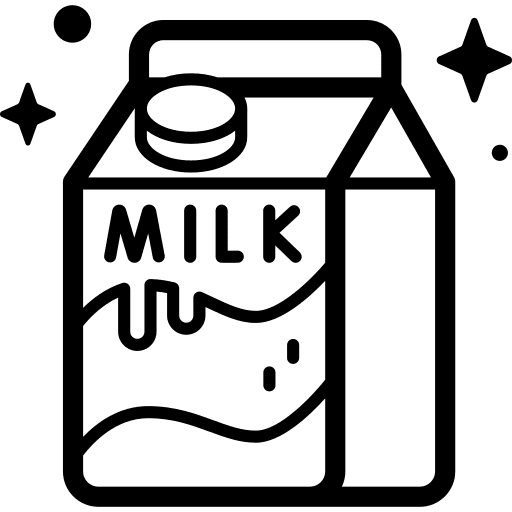 Milk box dairy products carton box food and restaurant icon