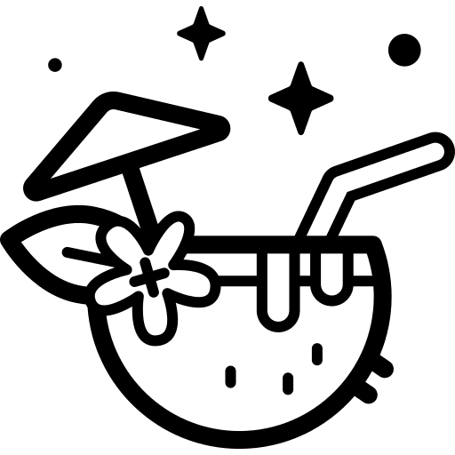 Coconut coconut straw food and restaurant icon