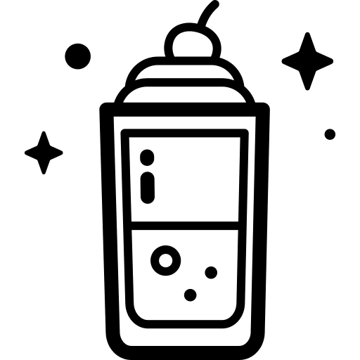 Cream soda sweet food and restaurant beverage icon