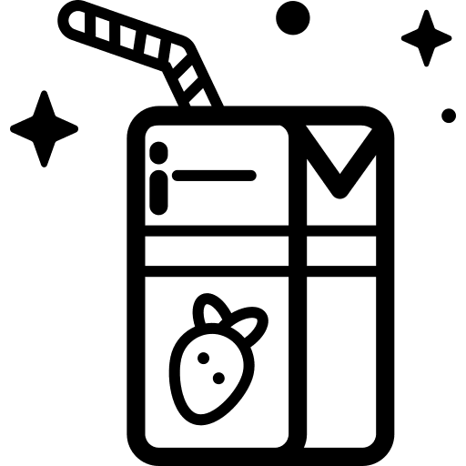 Strawberry milk breakfast straw box icon