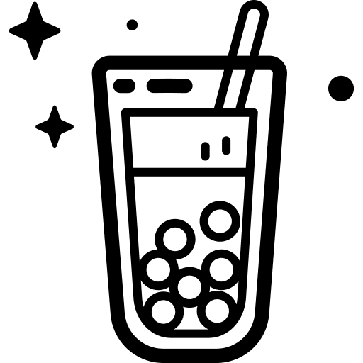 Bubble tea beverage take away boba icon