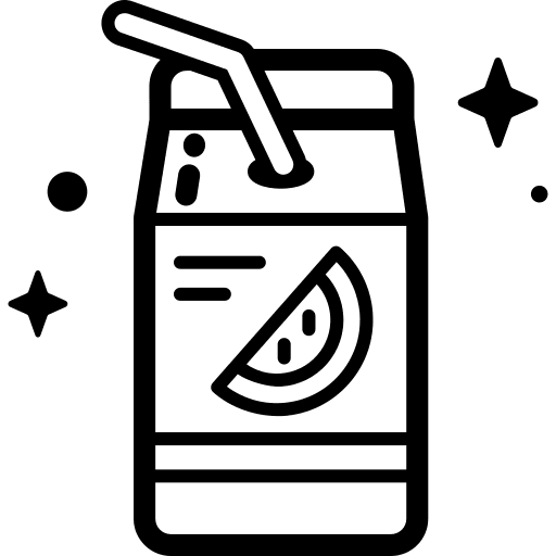 Juice box fruit drink straw icon