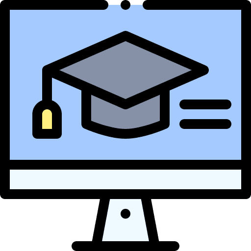 Online learning learning learn mortarboard icon