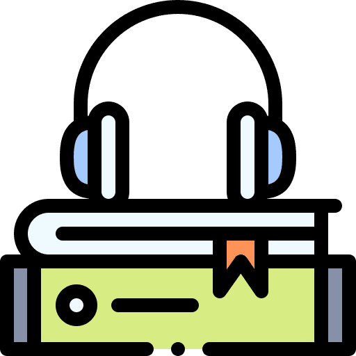Audio book listening study audio icon
